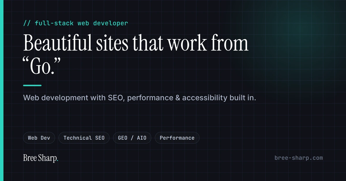 Bree Sharp web development built to work from launch